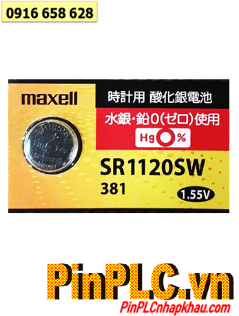 MAXELL SR1120W; Pin đồng hồ 1.55v Silver Oxide Maxell SR1120SW _Pin 391 |HÀNG CÓ SẲN